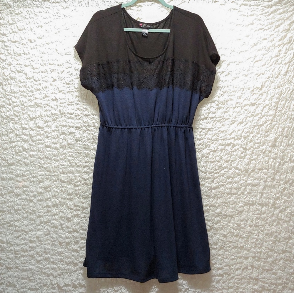 Navy & black dress with lace